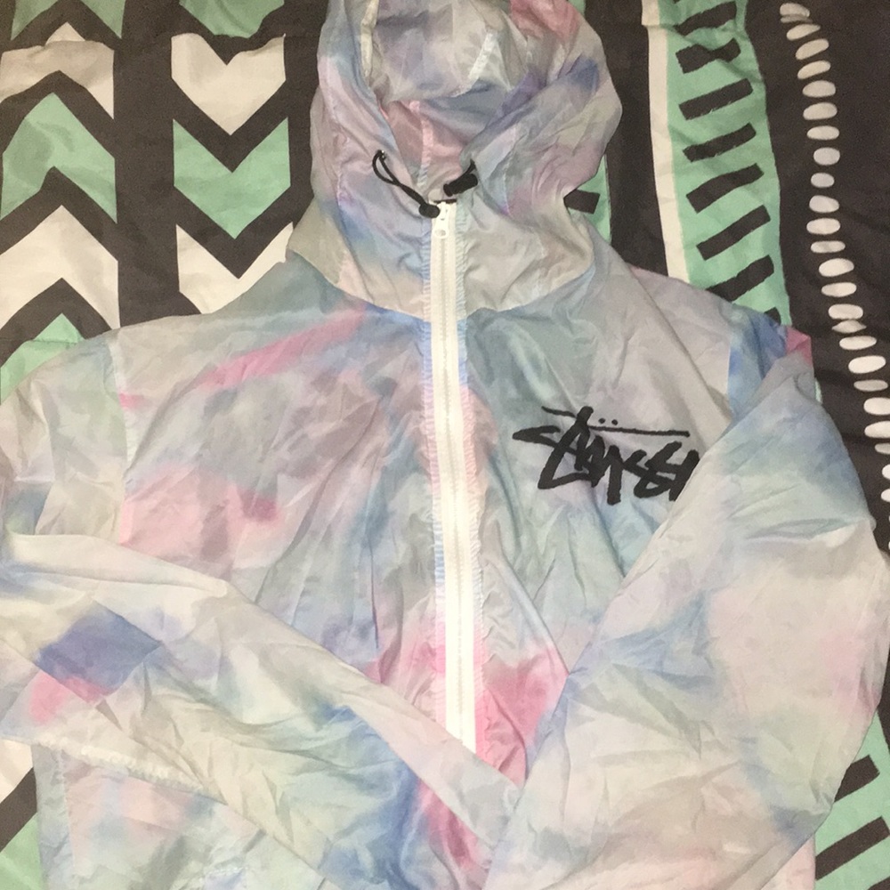 Cotton candy stussy windbreaker